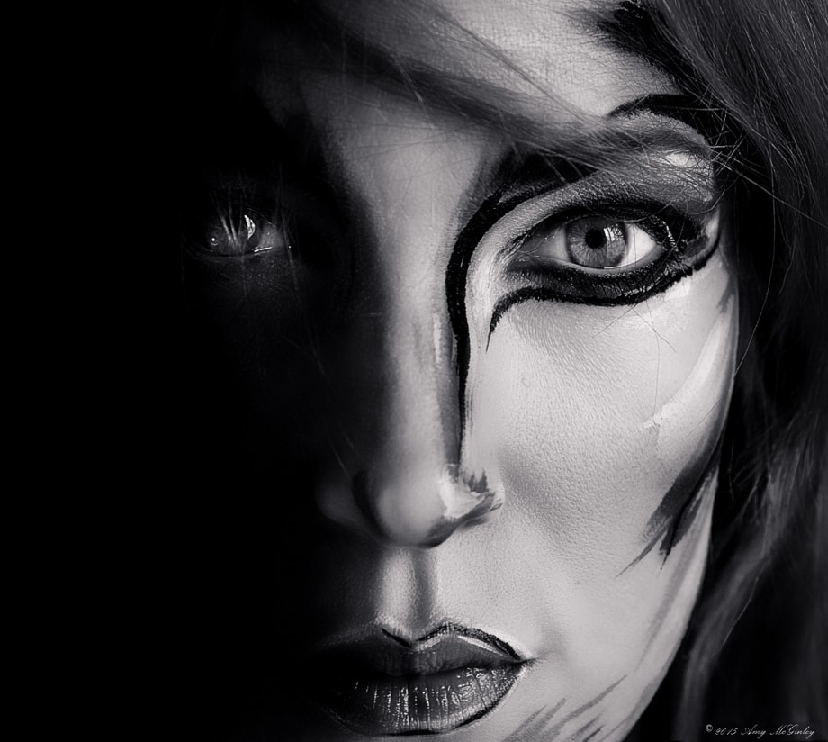 Shadowed Soul, Black and White Portrait
