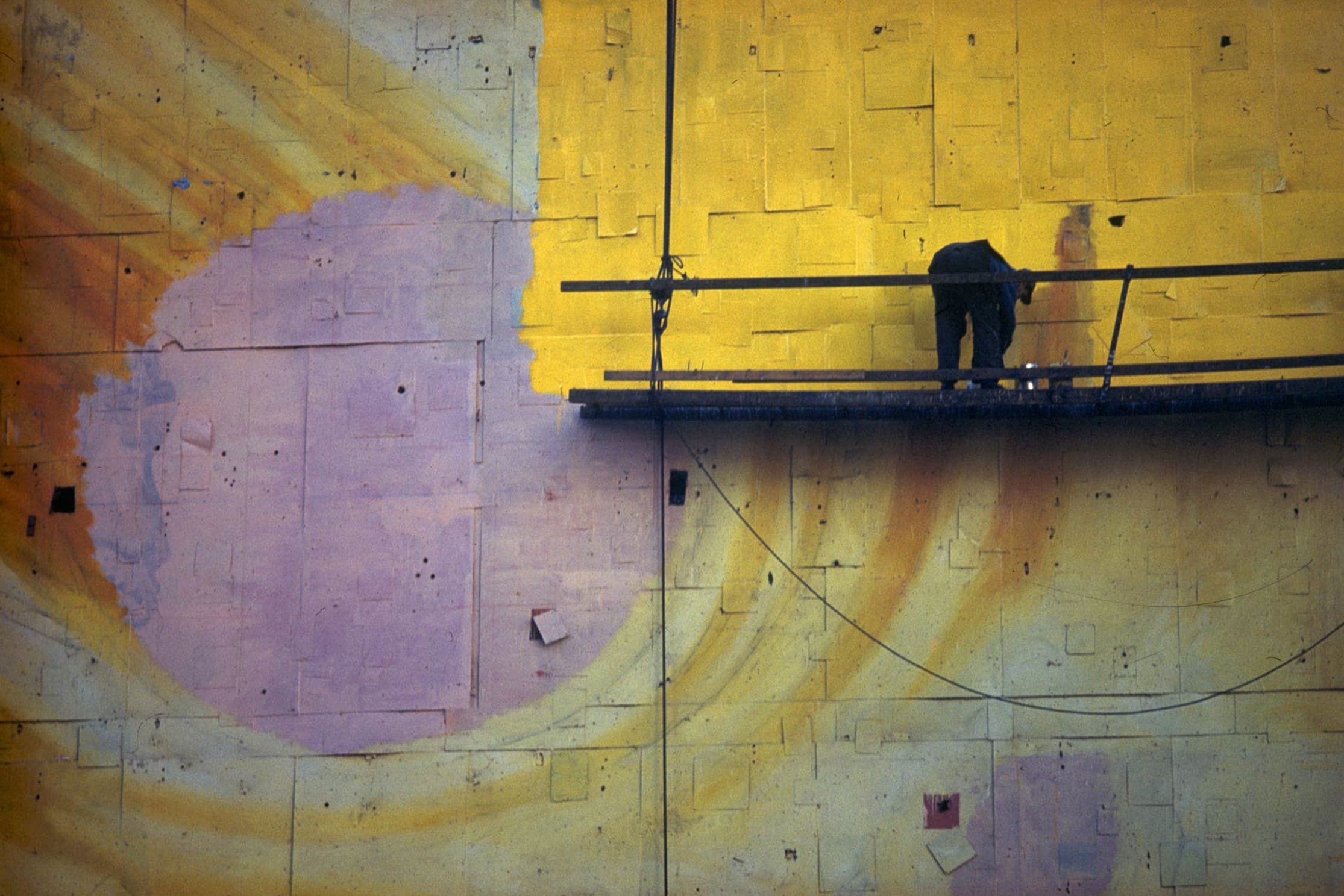 ernst haas billboard painter, broadway 1952
